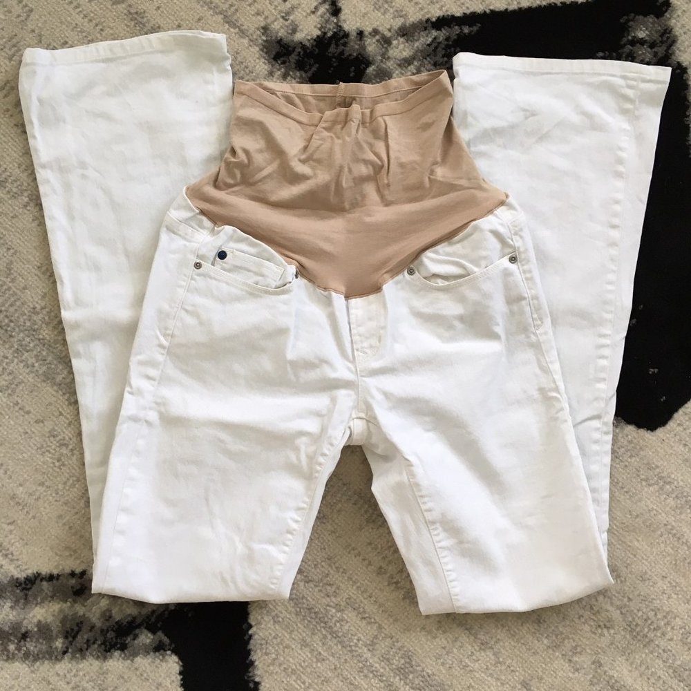 White Gap Maternity Sexy Boot Jeans, 25/1r